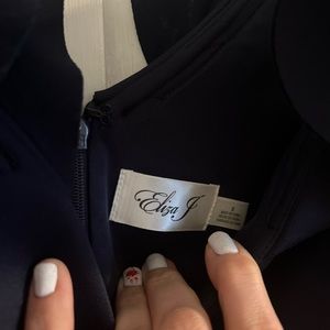 Navy Eliza J Cocktail Gown